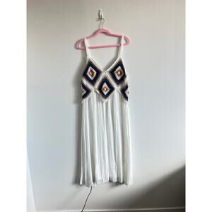 Rebellion Again Crochet Granny Square Sleeveless Maxi Dress L Bohemian Coastal